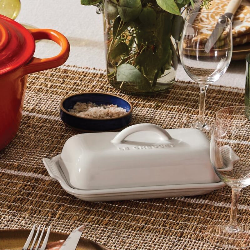 Le Creuset Heritage Butter Dish - White