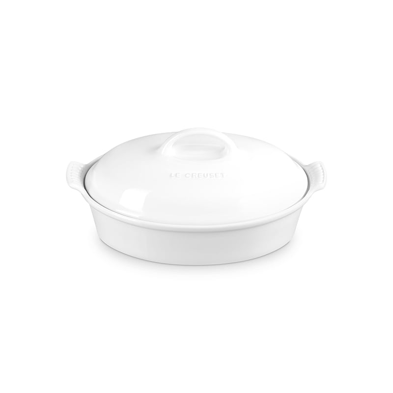 Le Creuset Heritage Oval Casserole - White