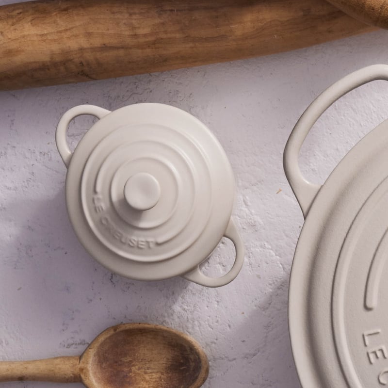 Le Creuset Mini Cocotte with Gold Heart Knob - Brioche