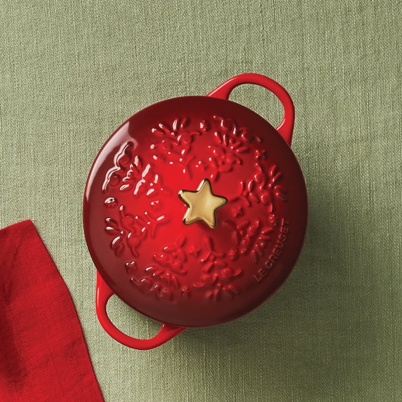 Le Creuset Noel Mini Cocotte with Star Knob - Cerise