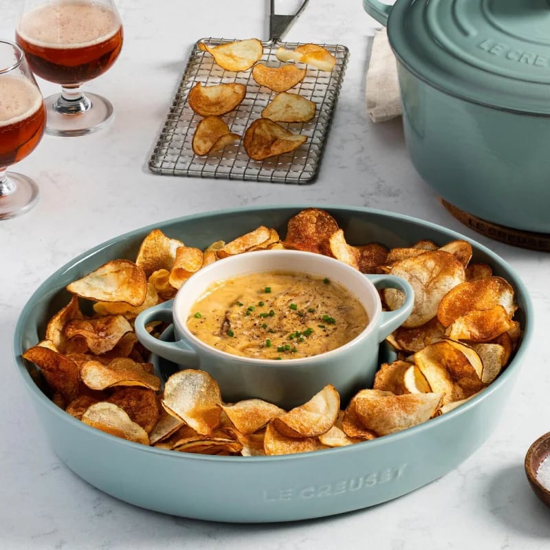 Le Creuset Signature Oval Chip and Dip Platter 13 In. - Sea Salt