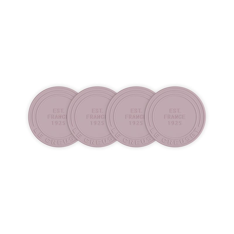 Le Creuset Silicone Coaster Set 4 Inch - Mauve Pink