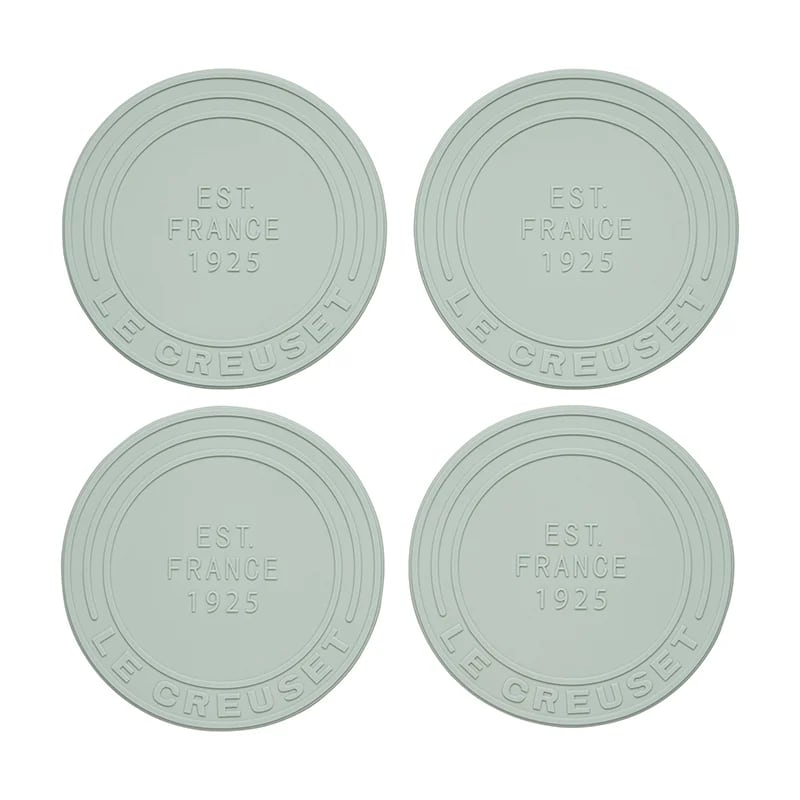 Le Creuset Silicone Coaster Set 4 Inch - Sea Salt