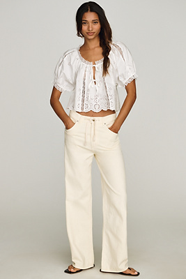 LE JEAN - Luna High Rise Drawstring Relaxed Wide Leg Jeans Anthropologie