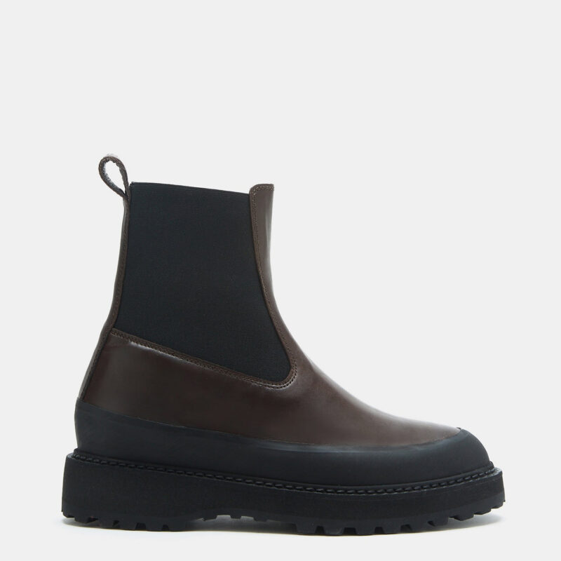 LE MONDE BÉRYL | Chelsea Dolomite Shearling Boots - Dark Chocolate Leather