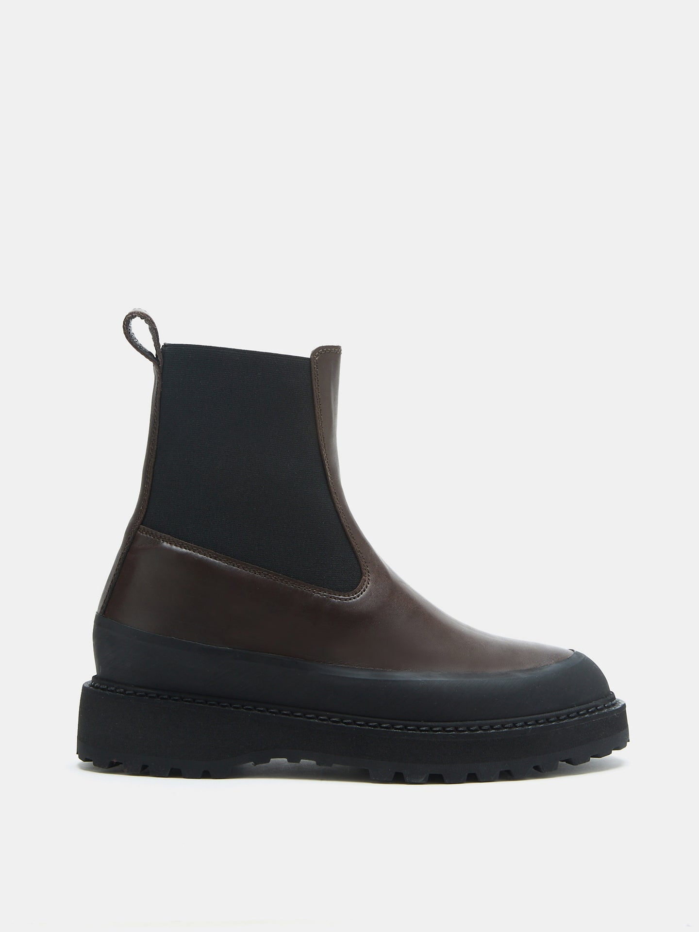 LE MONDE BÉRYL | Chelsea Dolomite Shearling Boots - Dark Chocolate Leather