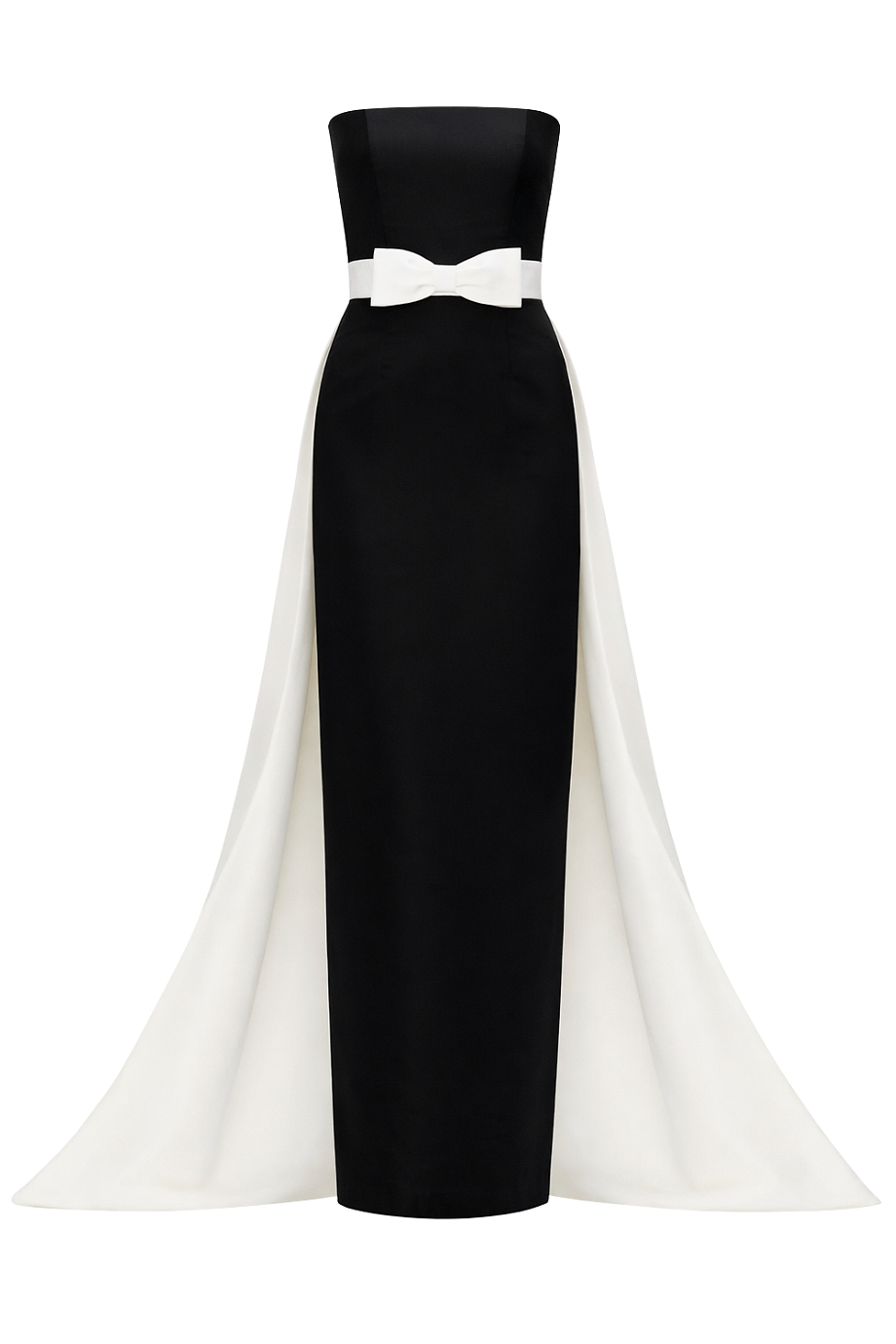 Leonore Silk Faille Column Gown with Detachable Bow Train Alexia Maria Collection