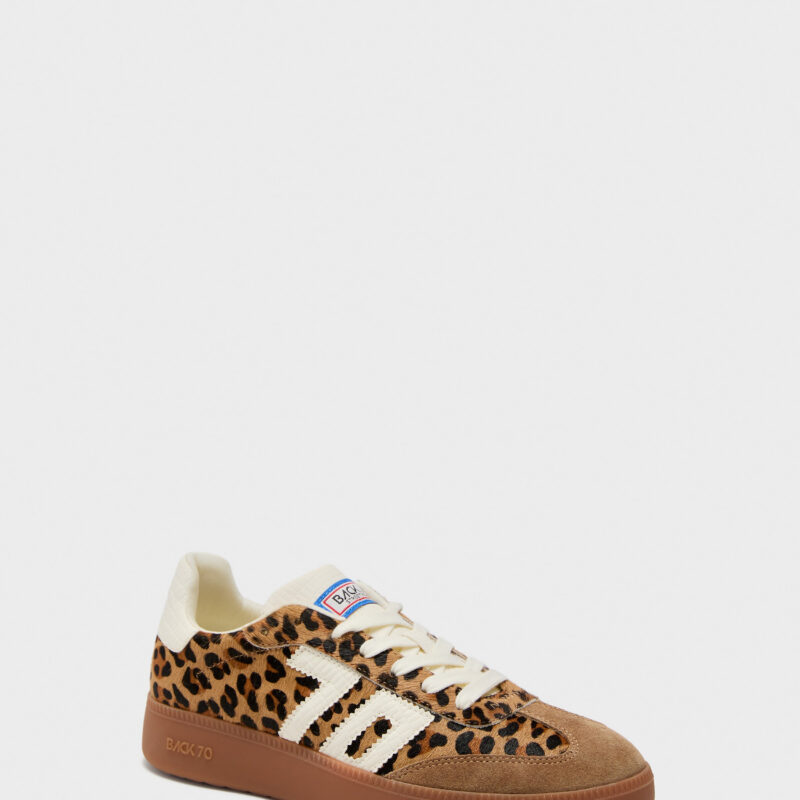 Leopard Cuoio Milk Boston Sneakers Back 70