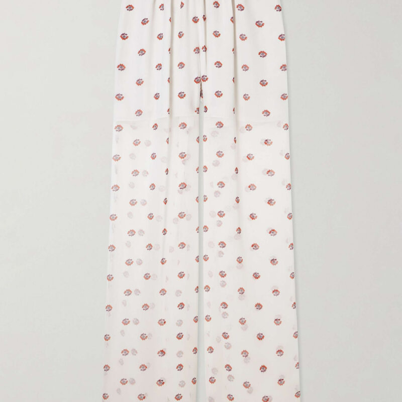 LIBEROWE Palazzo floral-print wide-leg silk pants