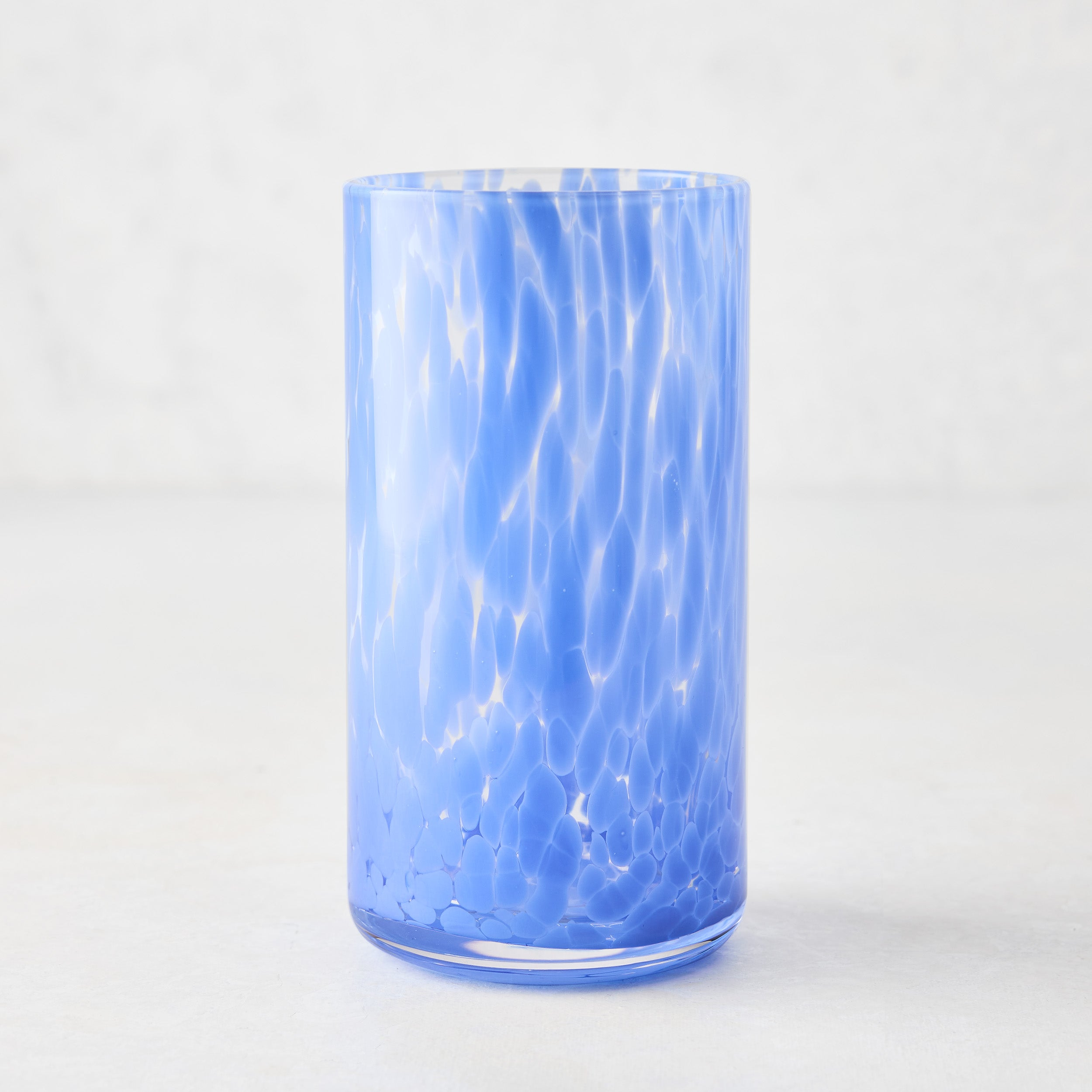 Light Blue Spotted Highball Glass Dalian Crystal