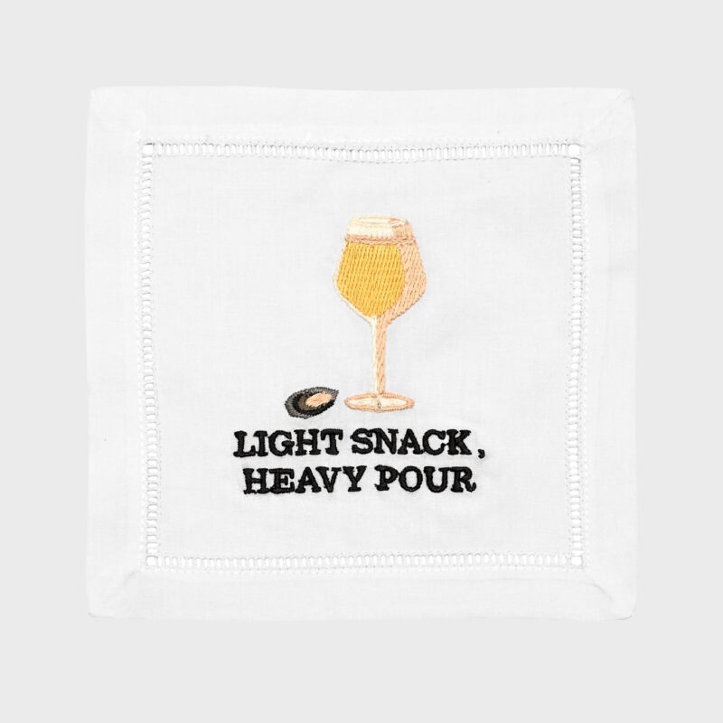 Light Snack, Heavy Pour Cocktail Napkins (Set of 4) August Morgan