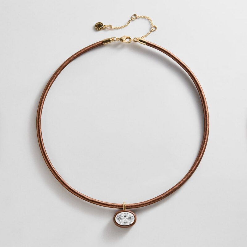 Lindsey Crystal Collar Necklace - Chocolate Brown BaubleBar