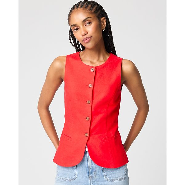 Linen-blend button-front vest J.Crew Factory