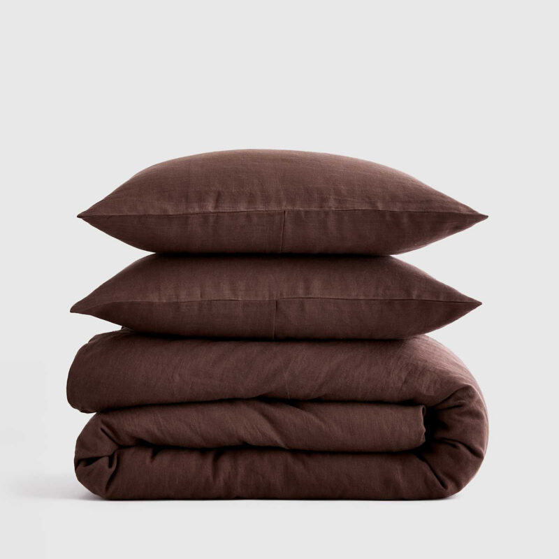 linen duvet - espresso