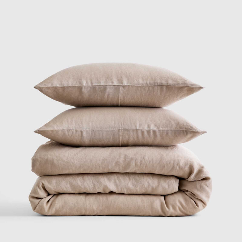 linen duvet - toffee