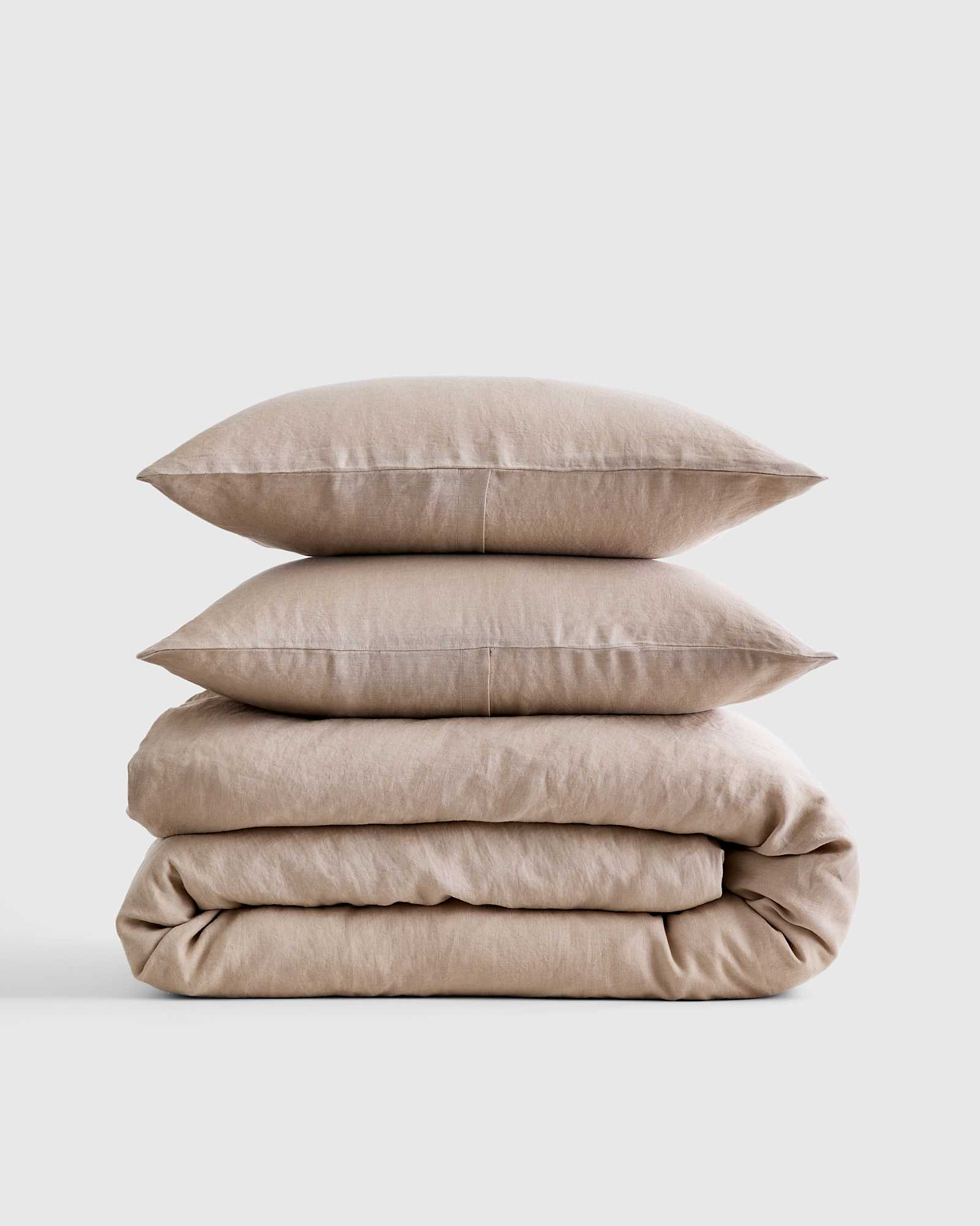 linen duvet - toffee