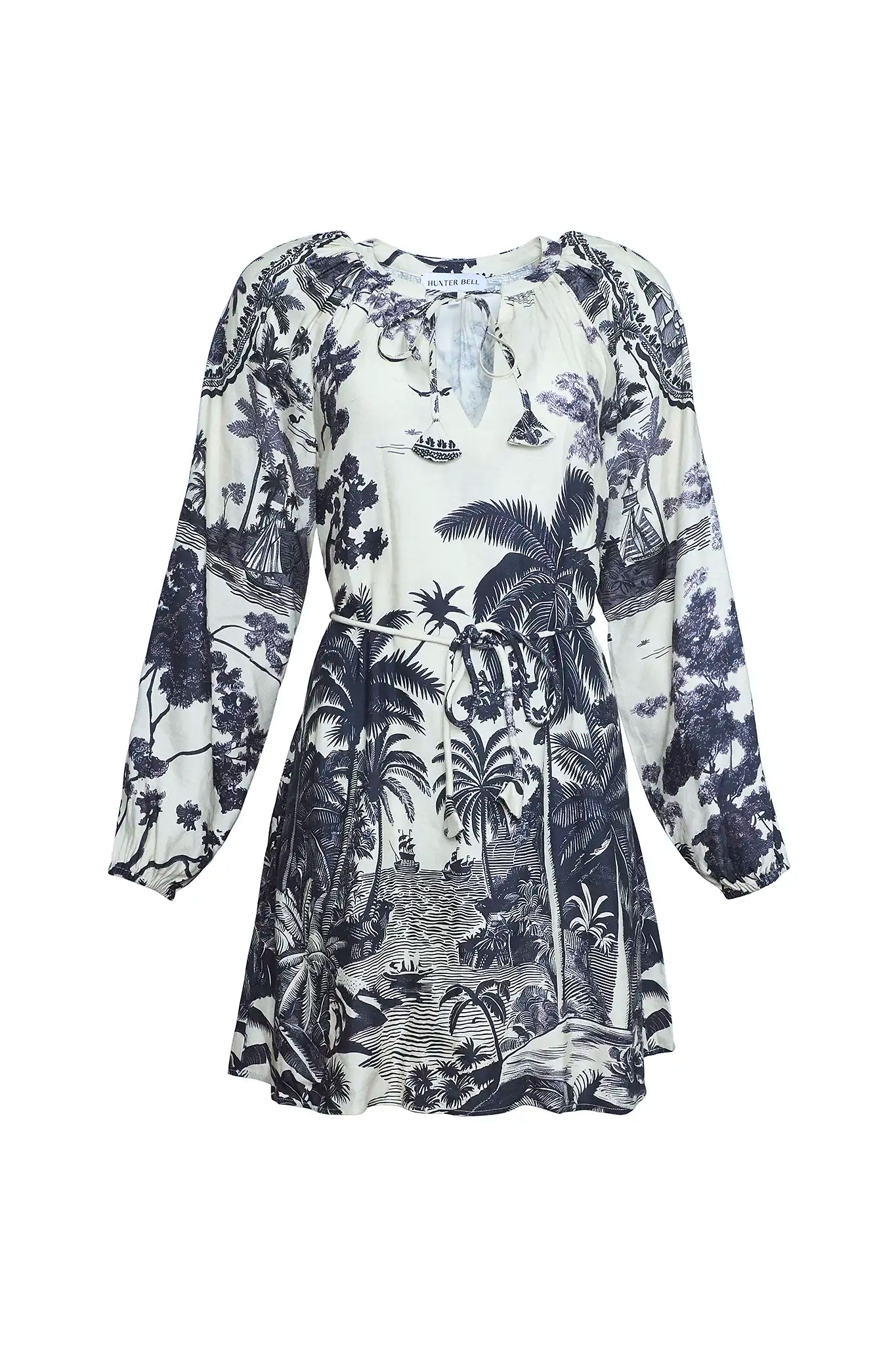 Lisette Dress in Bermuda Toile Hunter bell