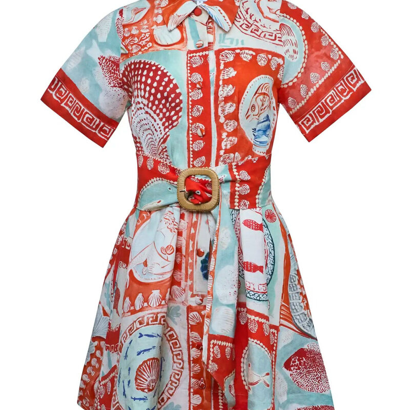 Liza Dress in Lost At Sea Hunter bell