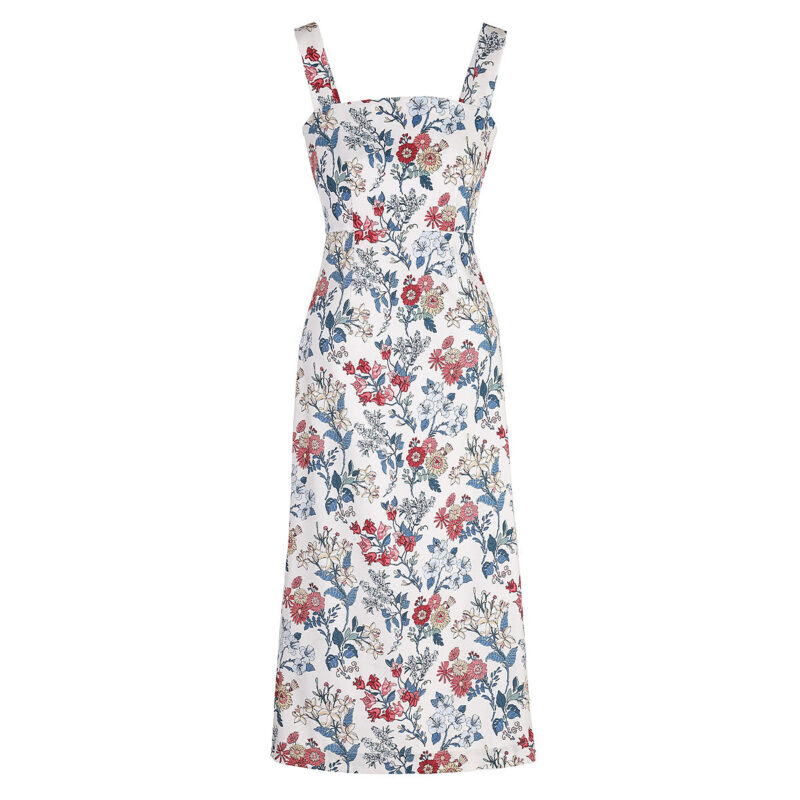 Long Slip Dress in Antique Floral Coco Shop