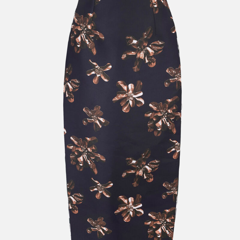 Lorelei Skirt In Chocolate On Black Genzianella Emilia Wickstead