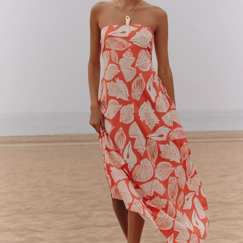 MAAJI WW | Crimson Strapless A-Line Maxi Dress