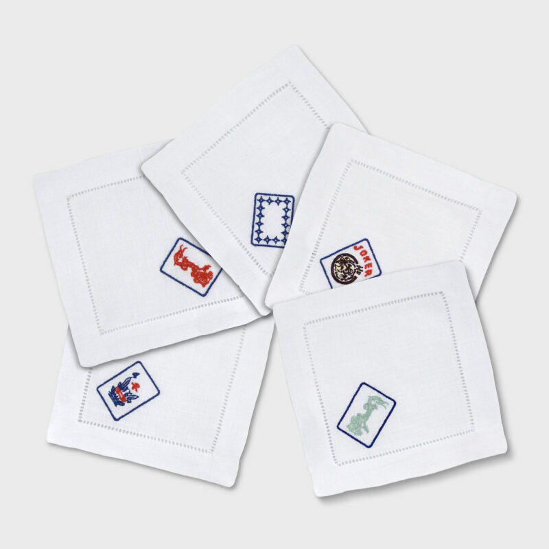 Mahjong Cocktail Napkins (Set of 5) Chefanie