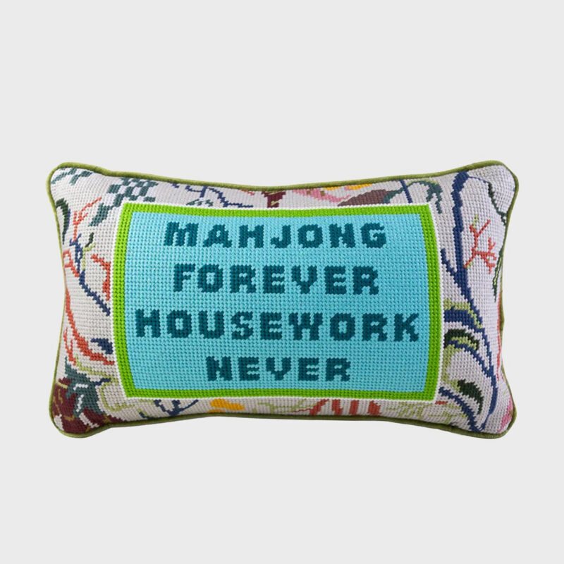 Mahjong Needlepoint Pillow Furbish Studio