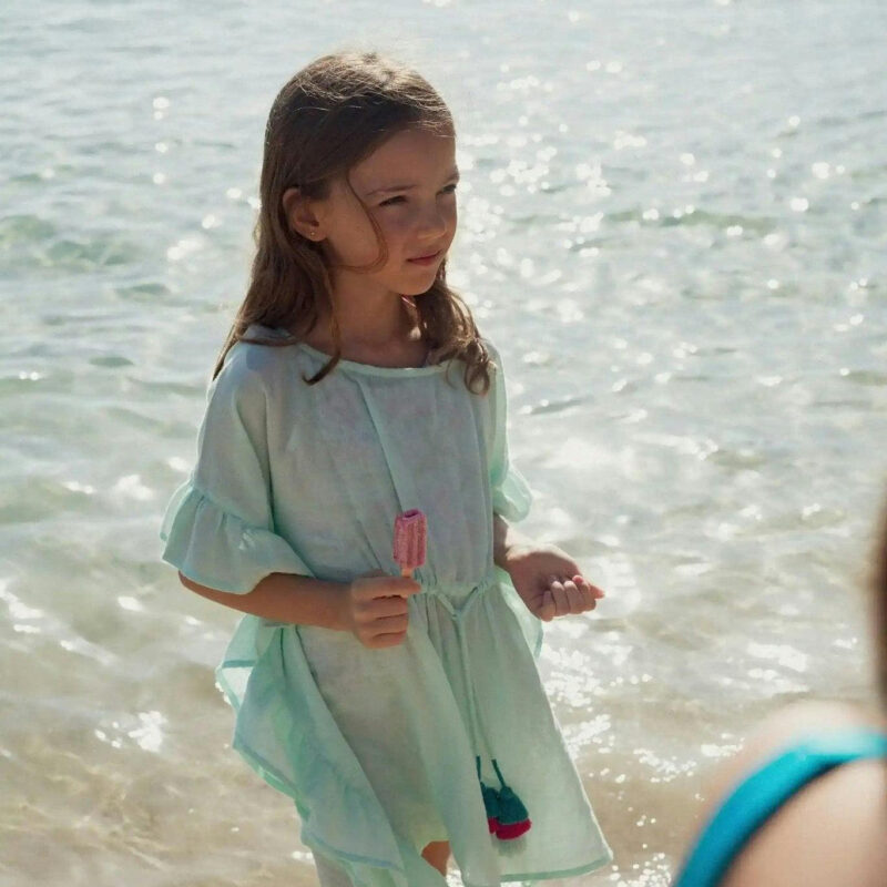 MAISONETTE | Girl's Kaftan With Pompoms - Lea