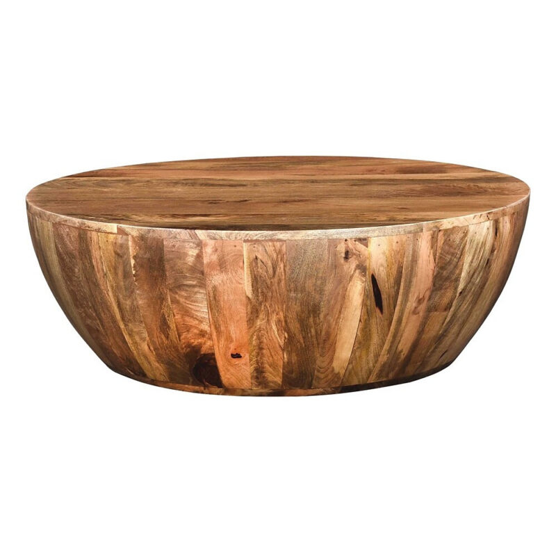 Mango Wood Dark Brown Round Coffee Table - On Sale - Overstock - 11828940