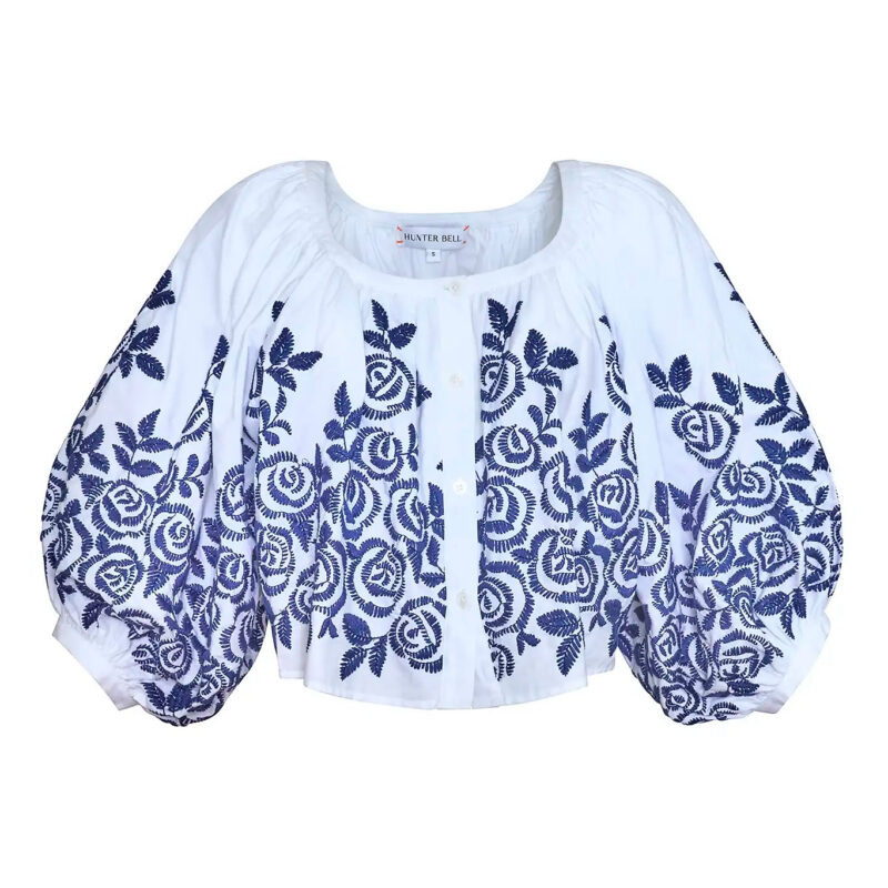 Marie Top in White Rose Fence Hunter bell