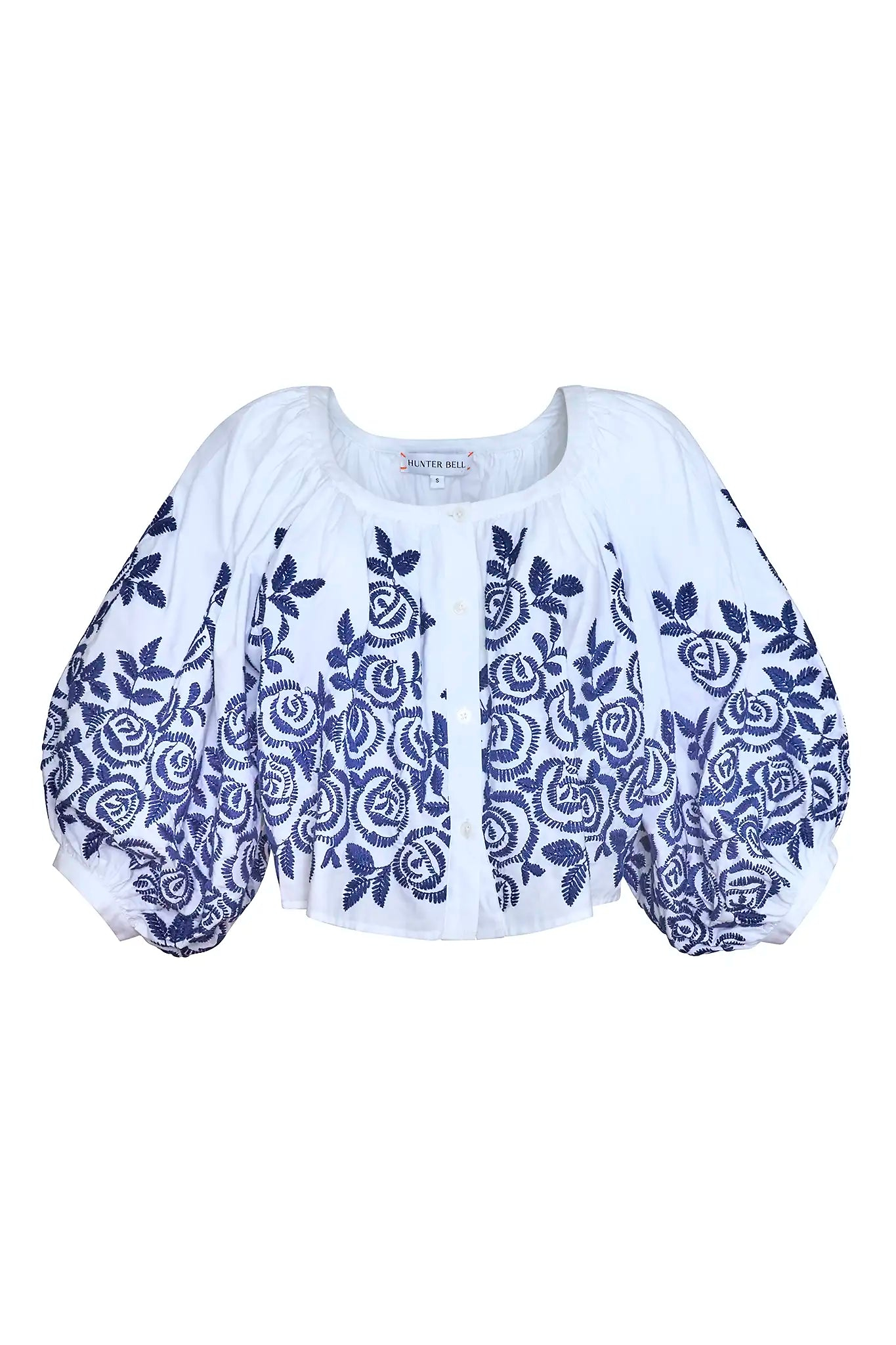 Marie Top in White Rose Fence Hunter bell