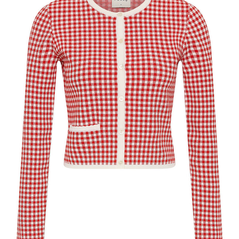Micah Cardigan in Red Gingham POSSE