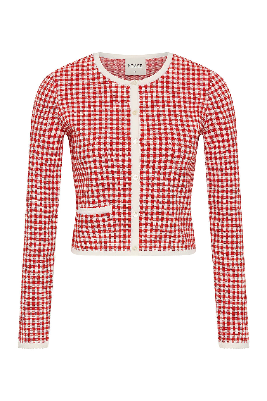 Micah Cardigan in Red Gingham POSSE