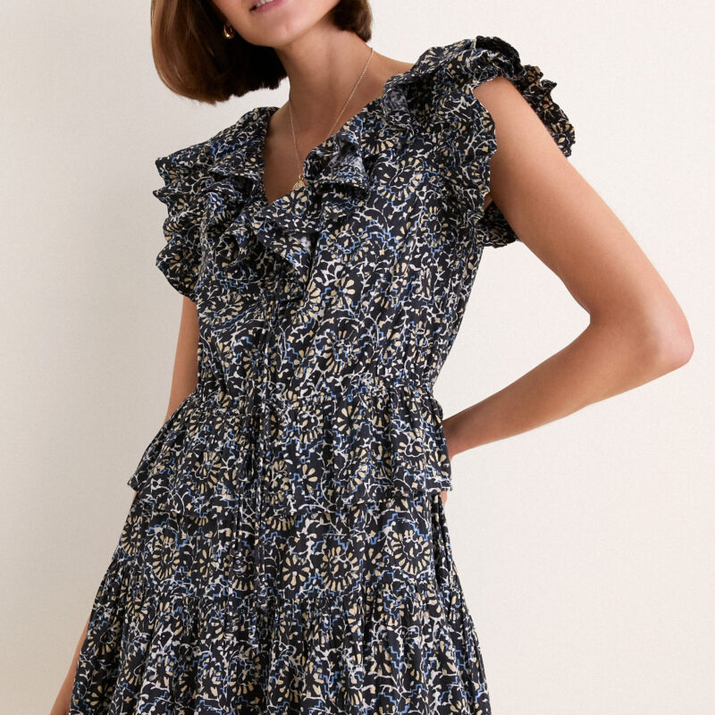 Midnight Bloom Celie Cotton Mini Dress Ulla Johnson
