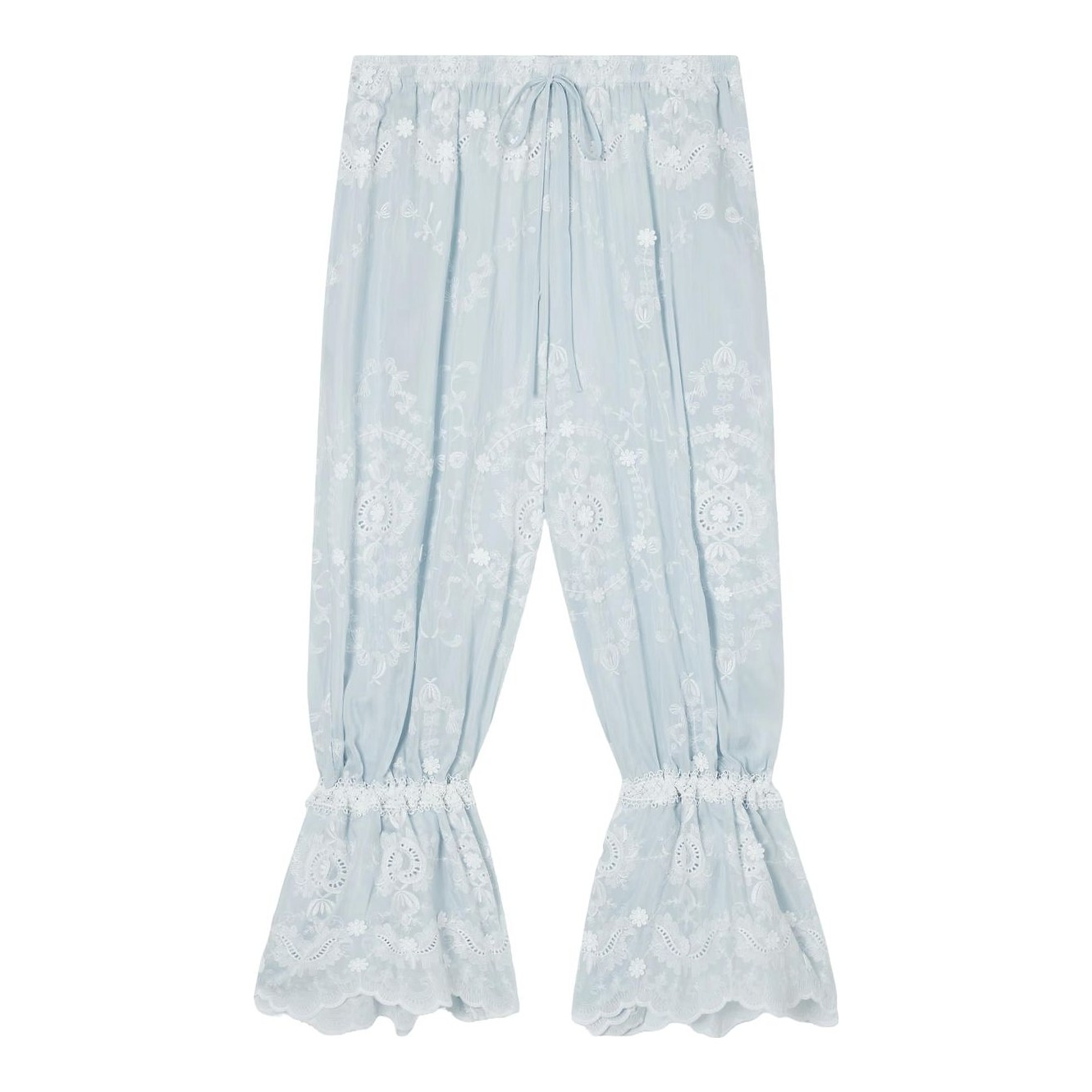MIGUELINA - Nell Embroidered Silk-blend Balloon Pants