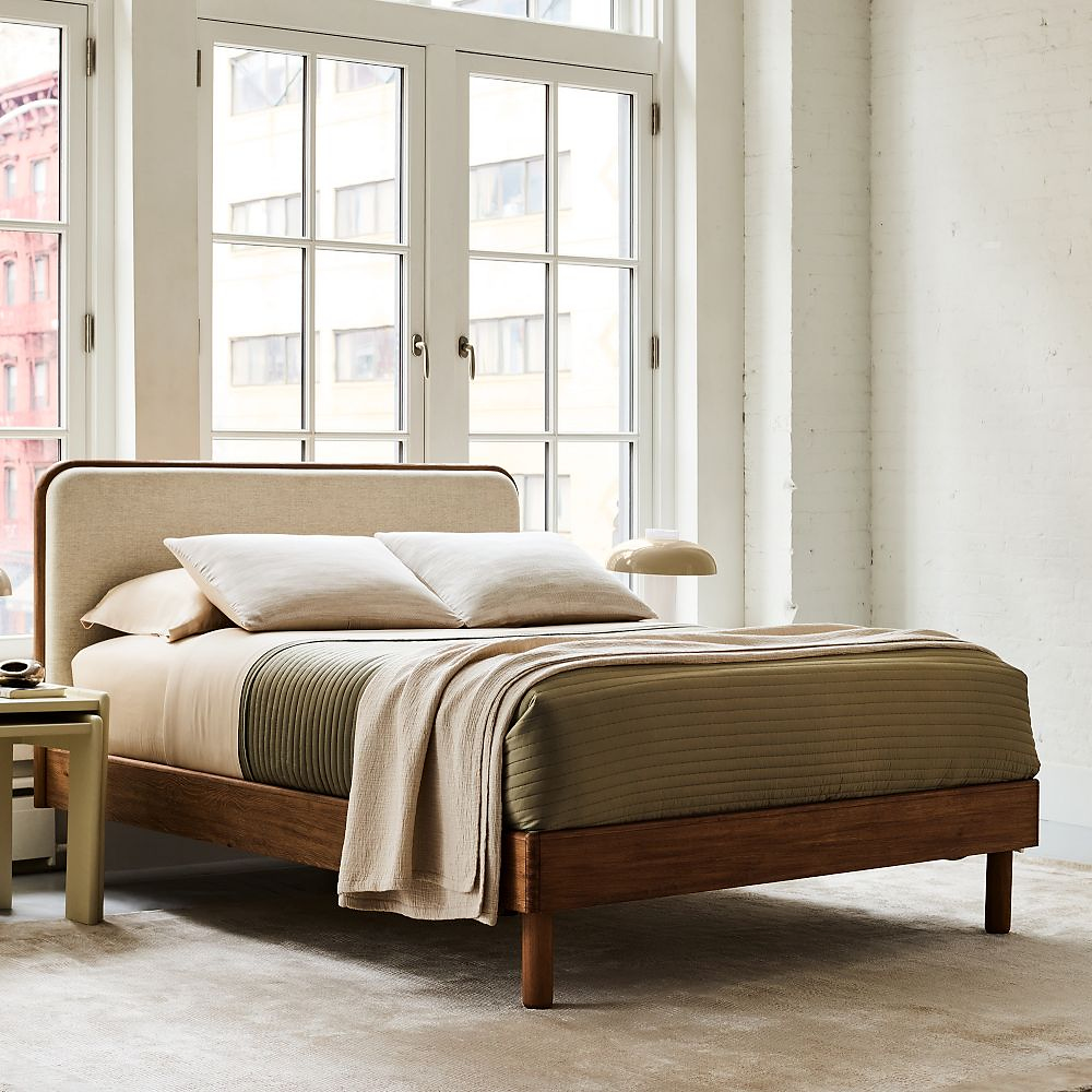 Miles Wood & Upholstered Bed