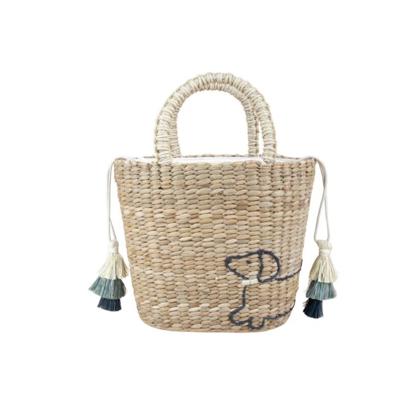 Mini Tote Bag With Embroidered Dachshund