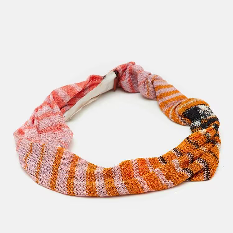 MISSONI - Multicolor Striped Knit Headband The Luxury Closet