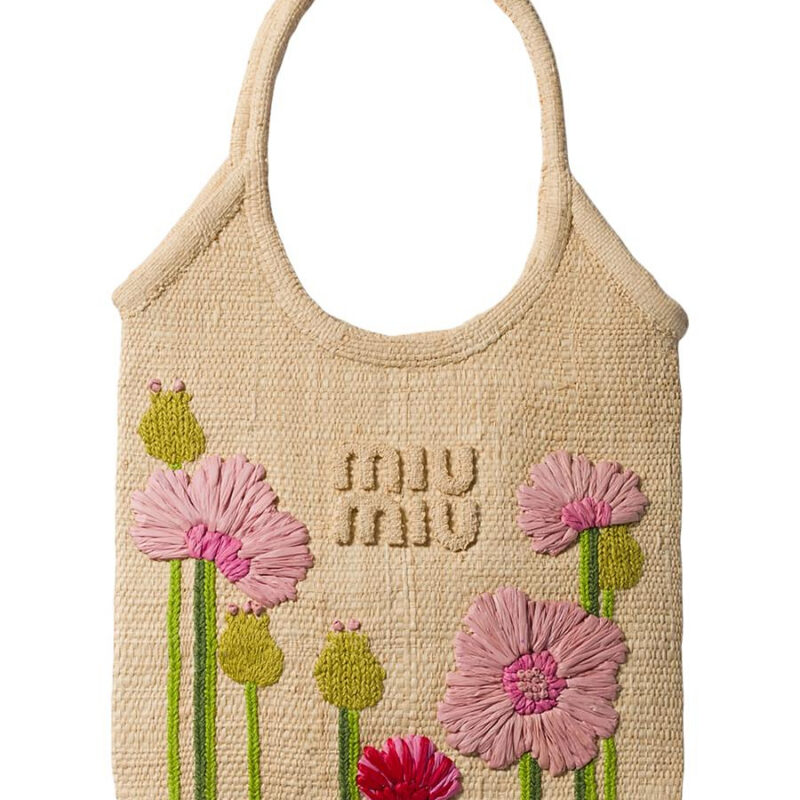 MIU MIU - Ivy Raffia Top Handle Bag