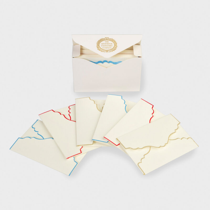 Mixed Colors Scalloped Ecru Cards and Envelopes Grosvenor Stationery Company