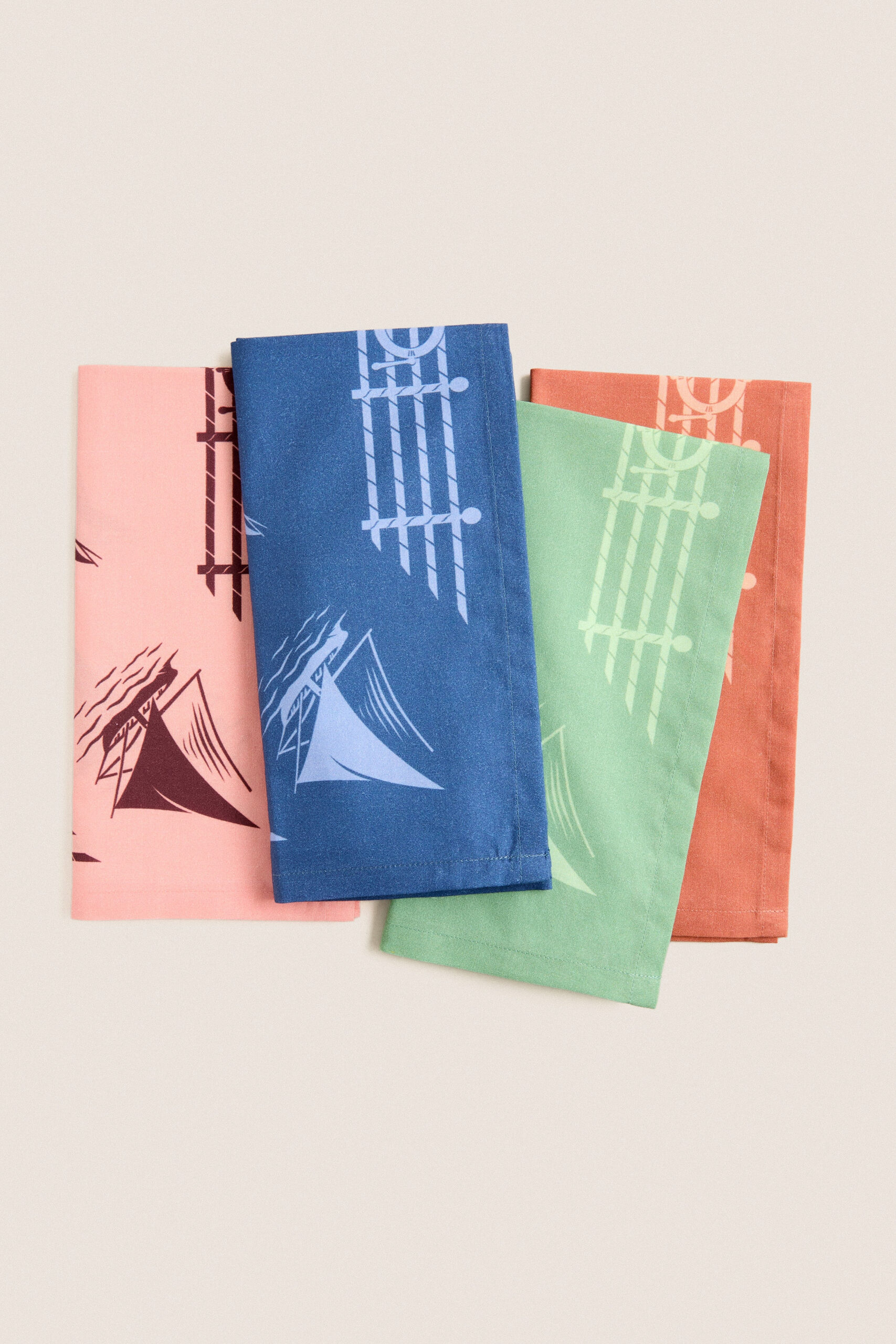Multi Color Ships Printed Napkins Set of 4 Tuckernuck Home