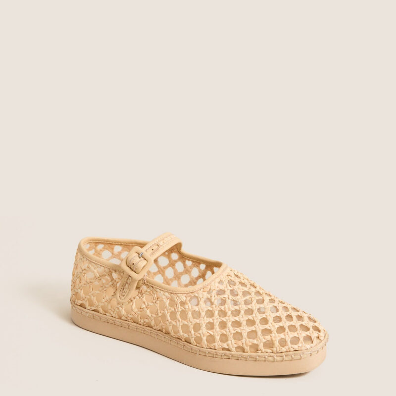 Natural Crochet Raffia Rita Flats Loeffler Randall