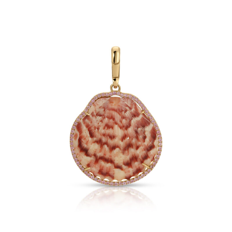 Natural Shell in Pink Sapphire Frame Charm Jenna Blake