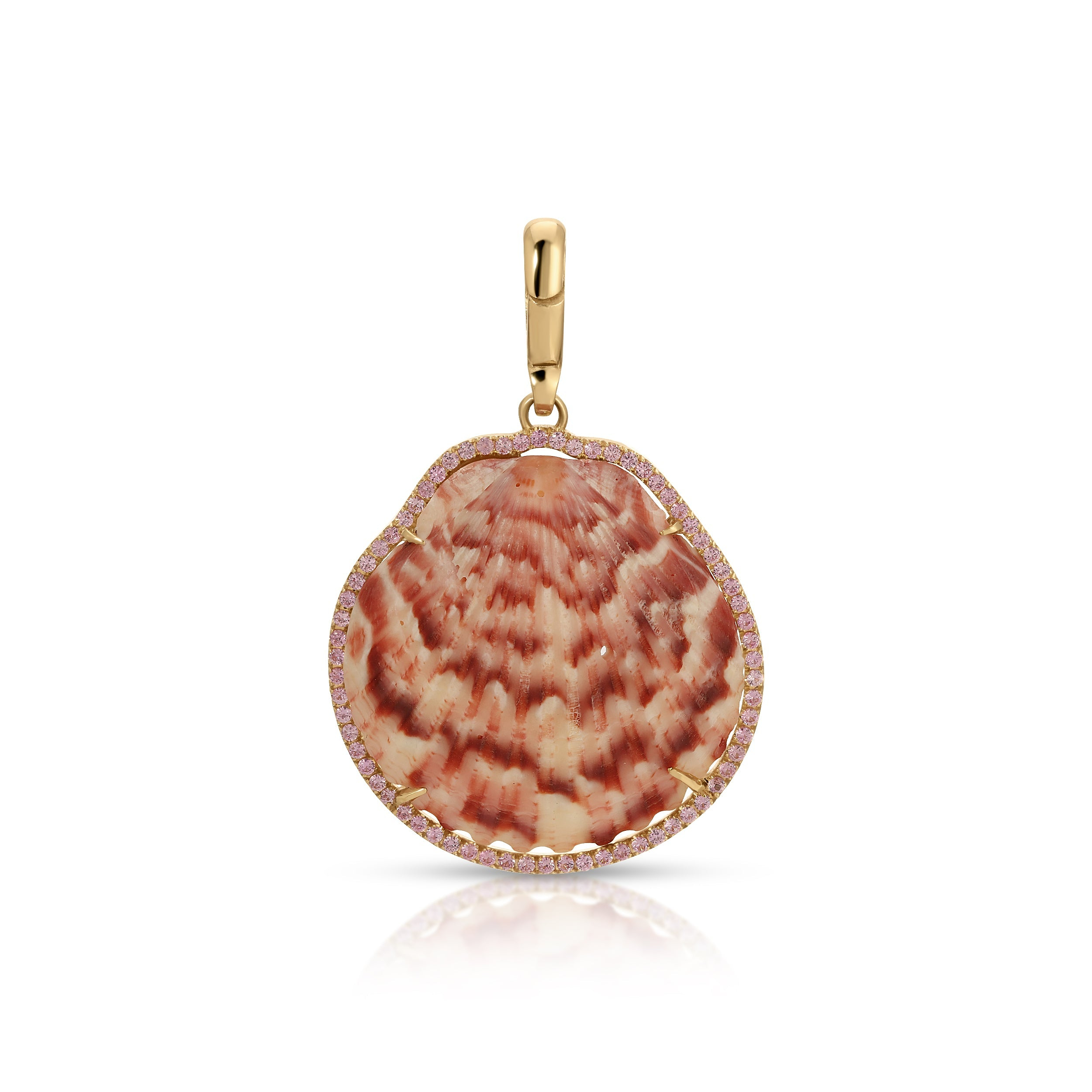 Natural Shell in Pink Sapphire Frame Charm Jenna Blake