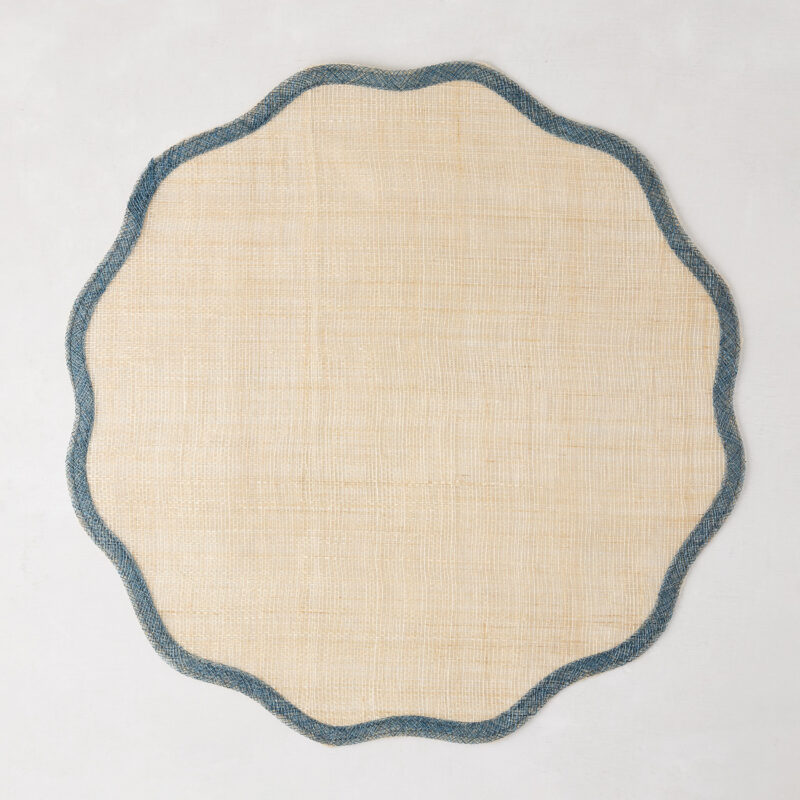Newport Blue Border Scalloped Placemat Shelmed Cottage Treasures