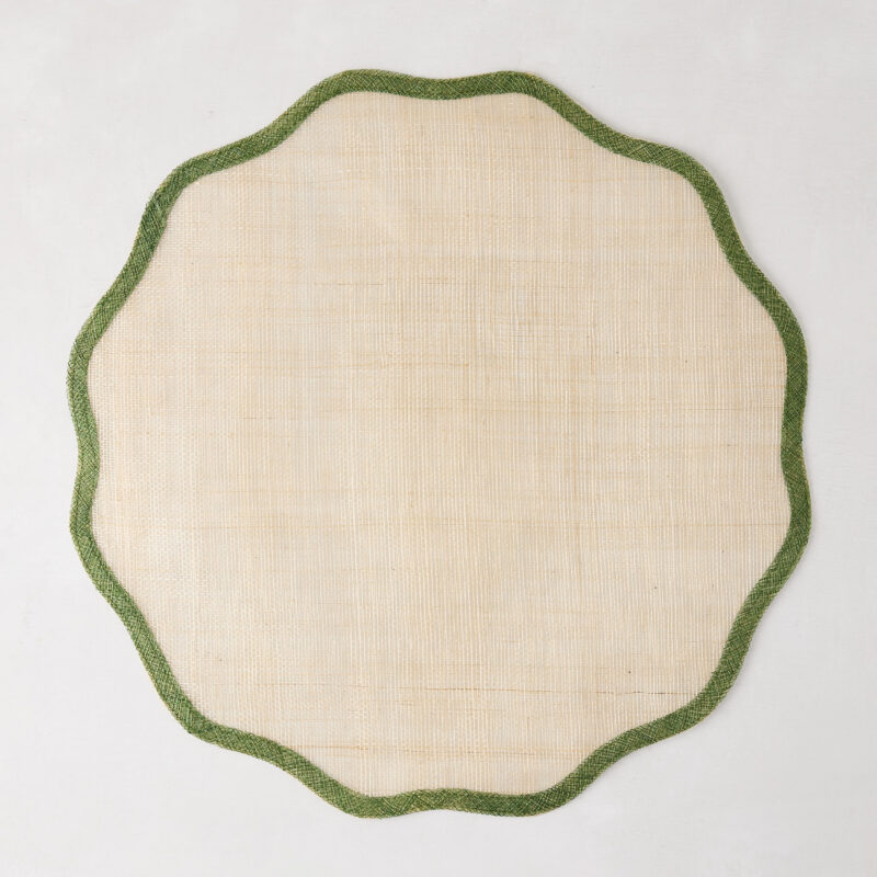 Newport Green Border Scallop Placemat Shelmed Cottage Treasures