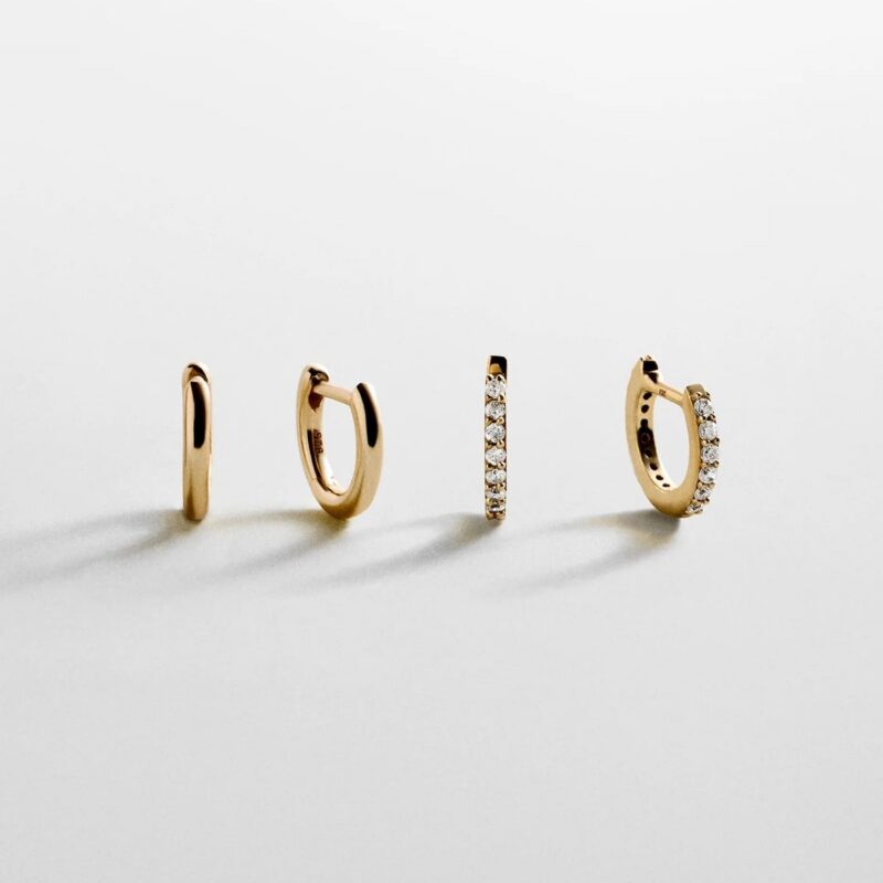 Nicole 14K Gold Earring Set - Gold/Pavé BaubleBar