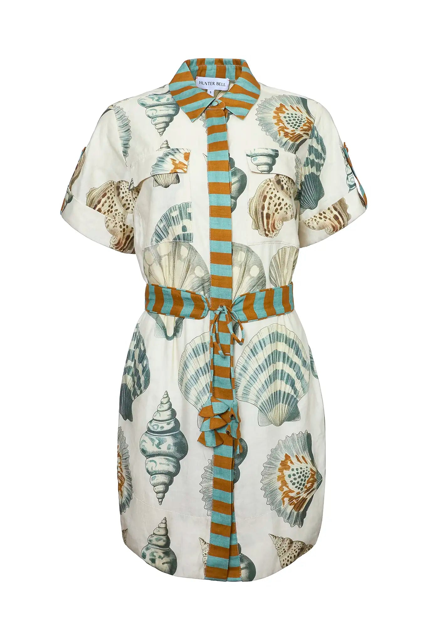 Nicole Dress in Somers Shell Cream Hunter bell