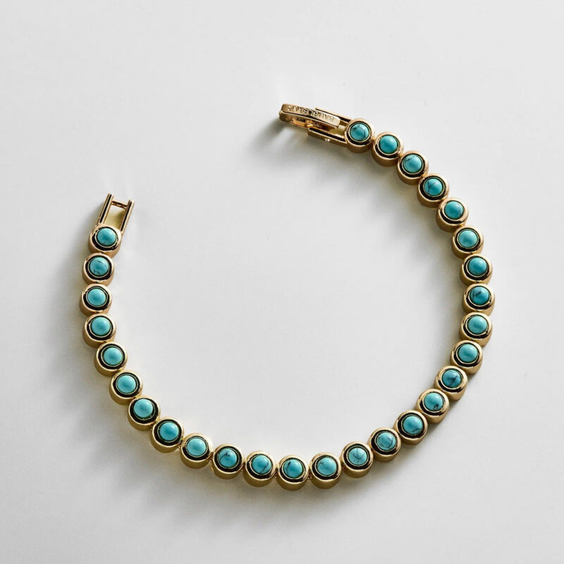 Nina Semi-Precious Bracelet - Gold/Turquoise BaubleBar