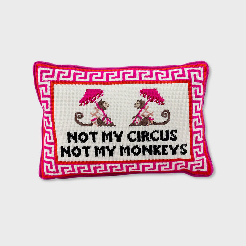 Not My Circus Needlepoint Pillow Furbish Studio